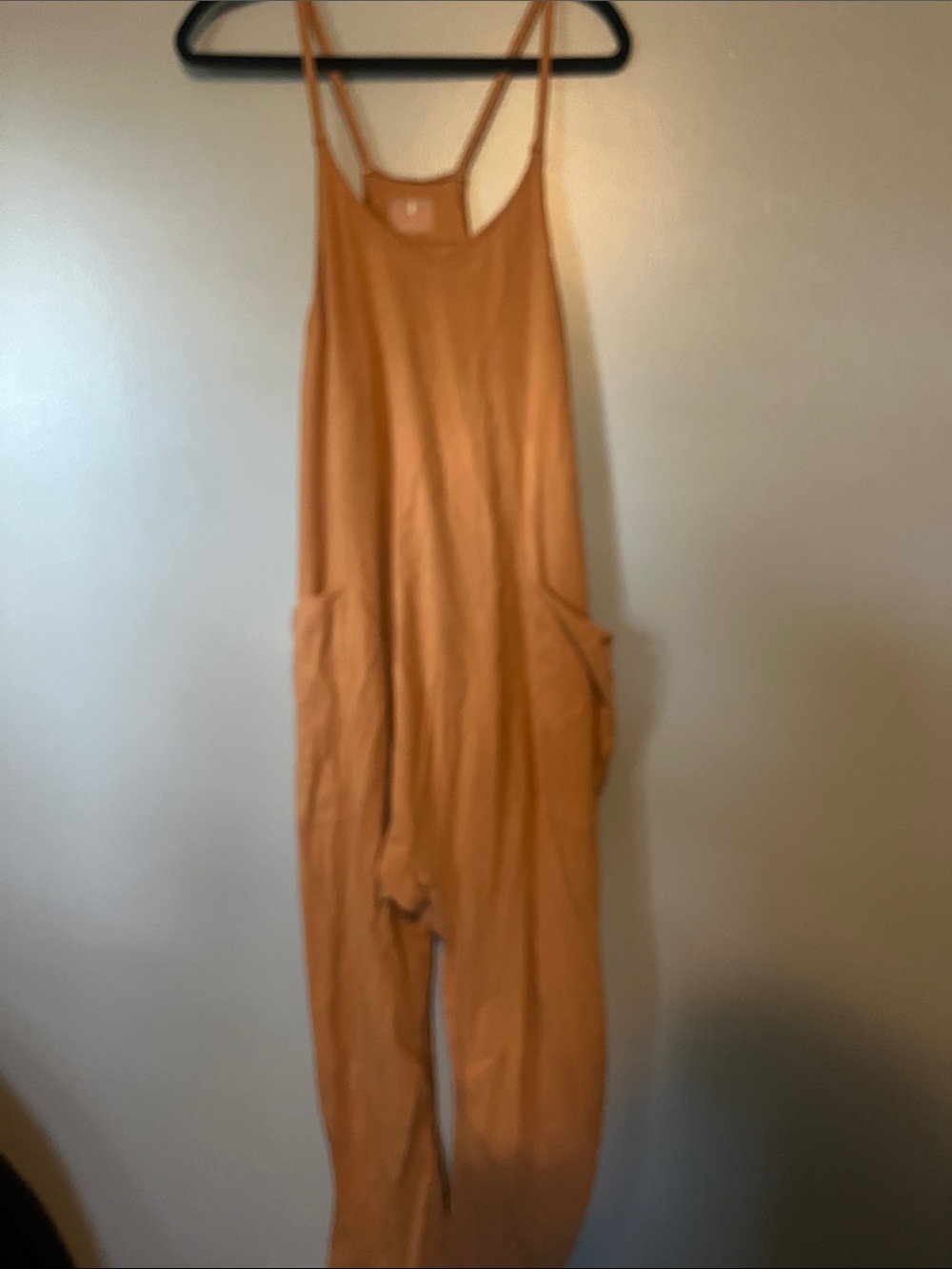 Free People Rust Orange Spaghetti-Strap Jumpsuit